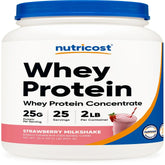 Whey Protein Concentrate Powder (Strawberry Milkshake) 2LBS - Non-Gmo